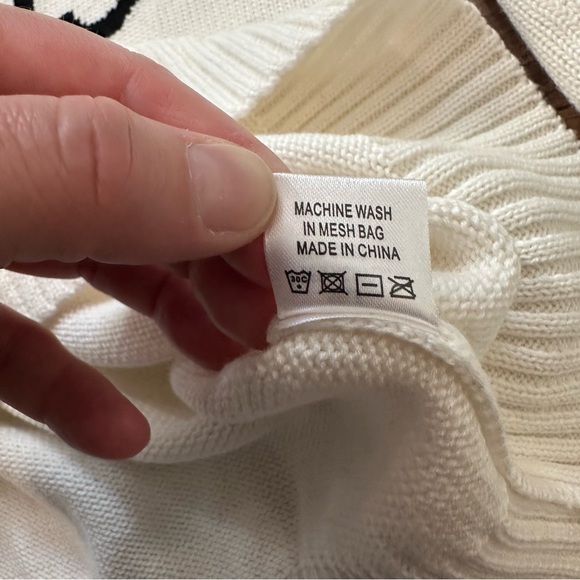 Blond Genius Ellsworth & Ivey white knit sweater Size Medium - Picture 5 of 9